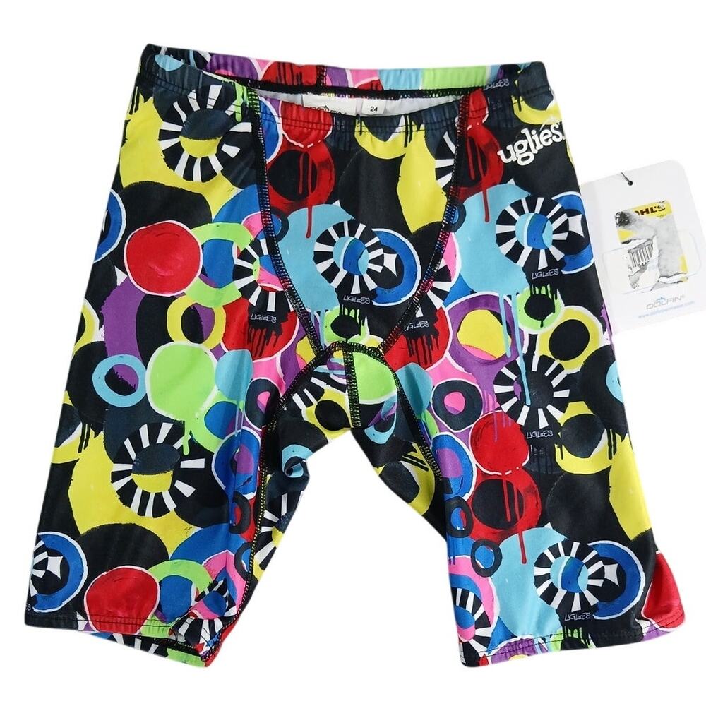Uglies Swim Trunks Boys 24 Board  Shorts Multicolor Pattern UPF 50+ Jammers NWT